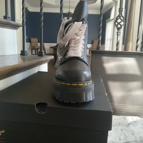 NEW RICK OWENS x Dr. Martens 1460 Jumbo lace Quad Sole Leather Boots Black US 11 Rick Owens Dr. Martens x Rick Owens 1460 Quad-Sole Megalace  main image 2